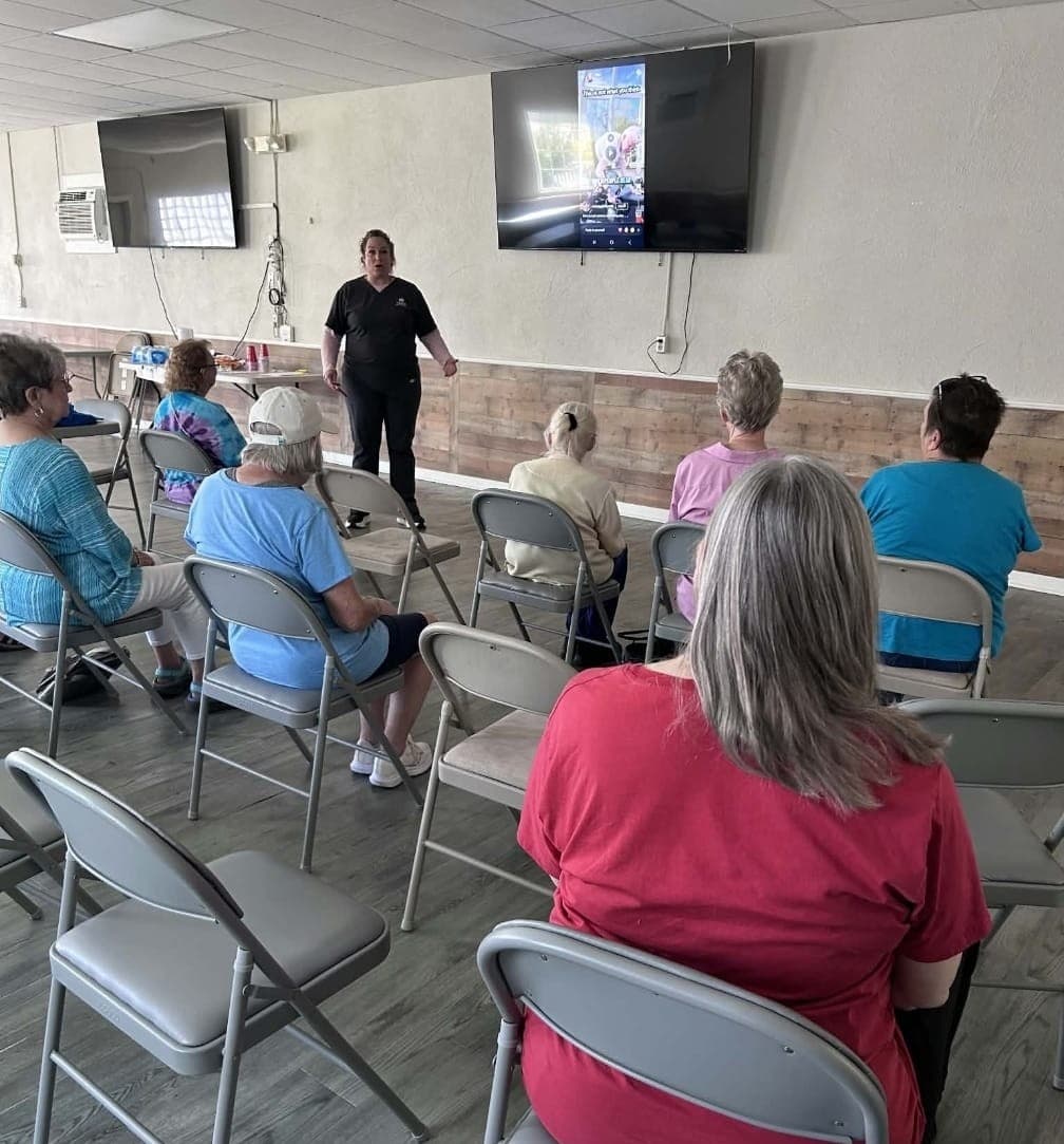 Chavera Home Care providing educational information to a community group